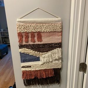 Hand woven cotton and wool wall art